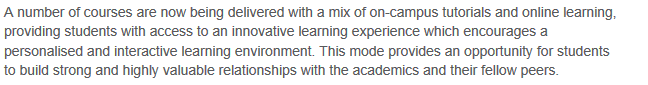 Excerpt from CQ University website about building relationships with students. 