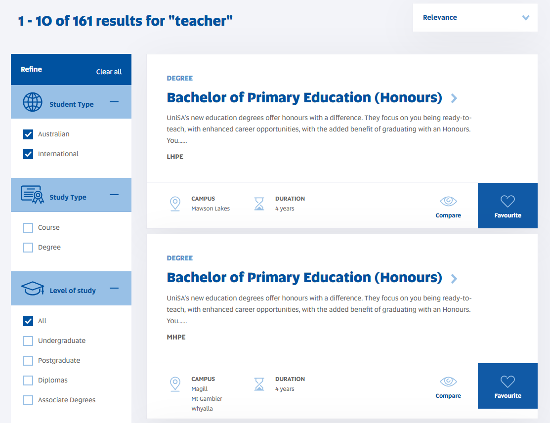 Good Practice Note - Admissions Transparency -  Figure 14 - University of South Australia