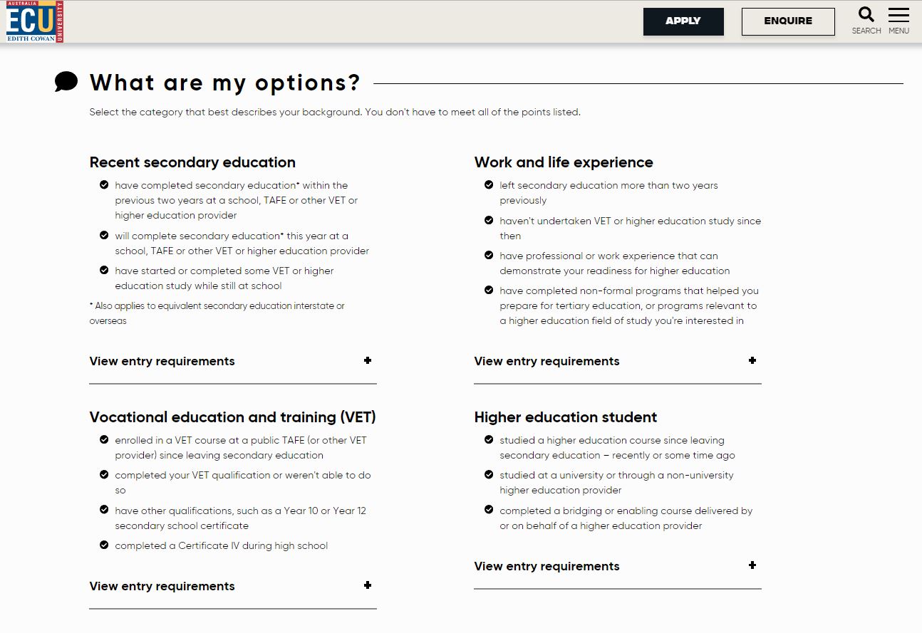 Good Practice Note - Admissions Transparency -  Figure 2 - Edith Cowan University 