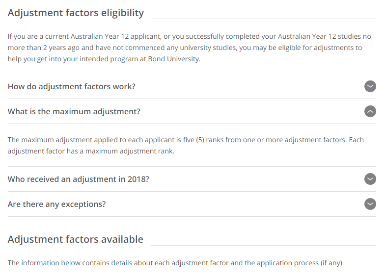 Good Practice Note - Admissions Transparency -  Figure 39a Bond University