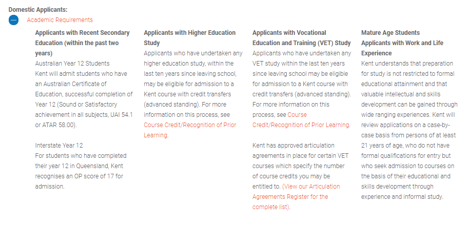 Good Practice Note - Admissions Transparency -  Figure 5 - Kent Institute Australia